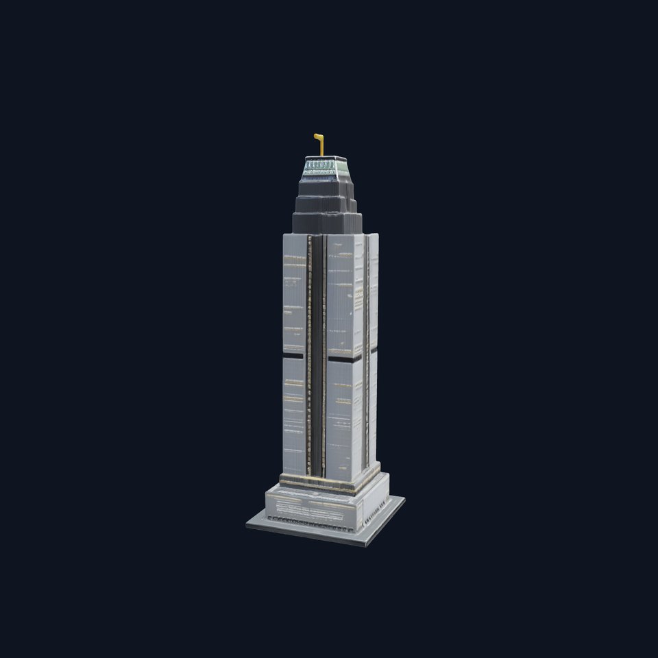 Neon Light Skyscraper Reflective Glass model pack